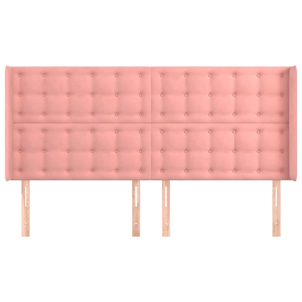 Hoofdbord met randen 183x16x118/128 cm fluweel roze is nu te koop bij PeponiXL, paradijselijk wonen!