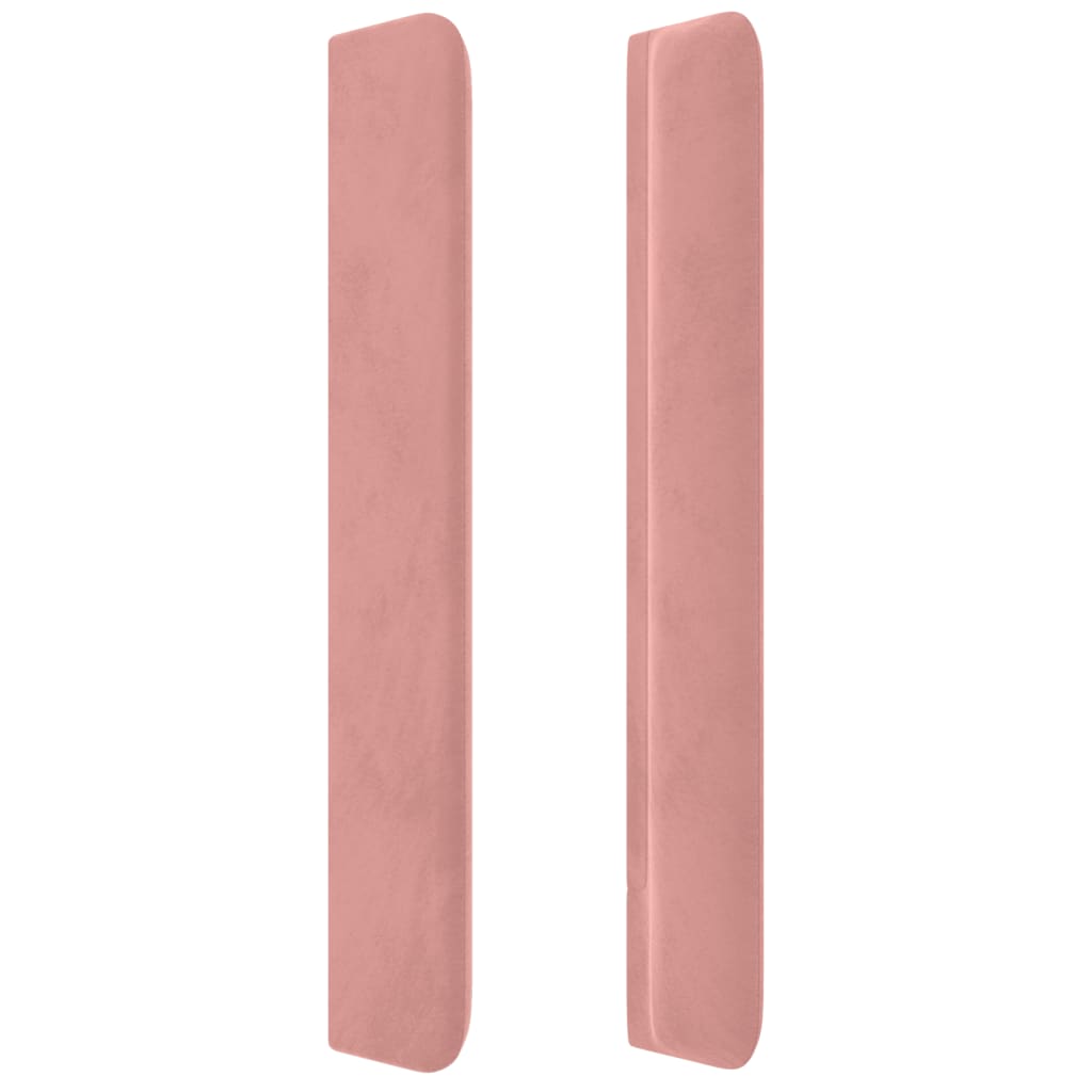 Hoofdbord met randen 203x16x118/128 cm fluweel roze is nu te koop bij PeponiXL, paradijselijk wonen!