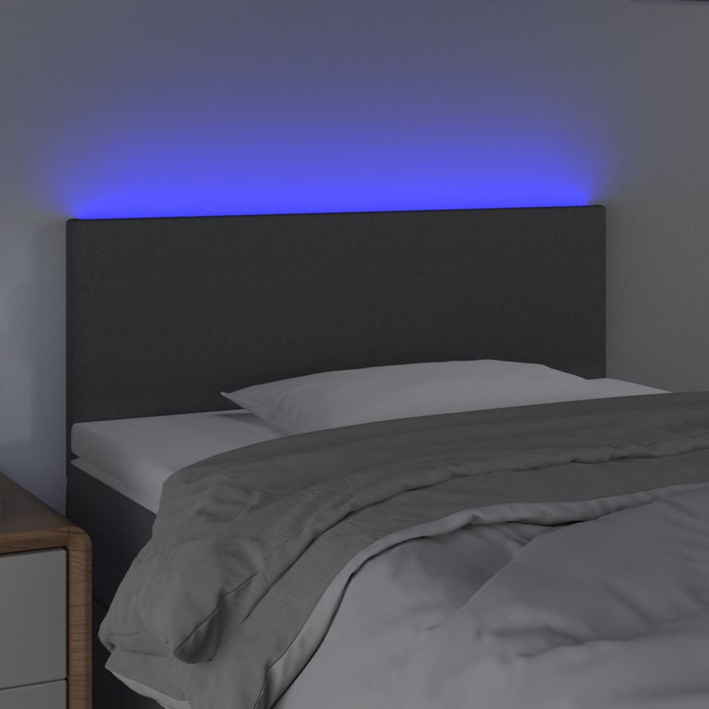 Hoofdbord LED 80x5x78/88 cm stof donkergrijs is nu te koop bij PeponiXL, paradijselijk wonen!