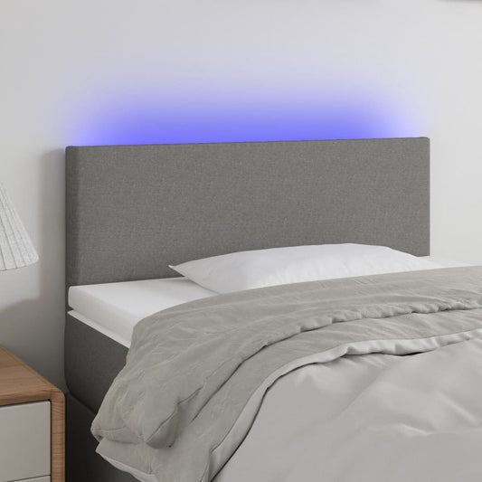 Hoofdbord LED 80x5x78/88 cm stof donkergrijs is nu te koop bij PeponiXL, paradijselijk wonen!