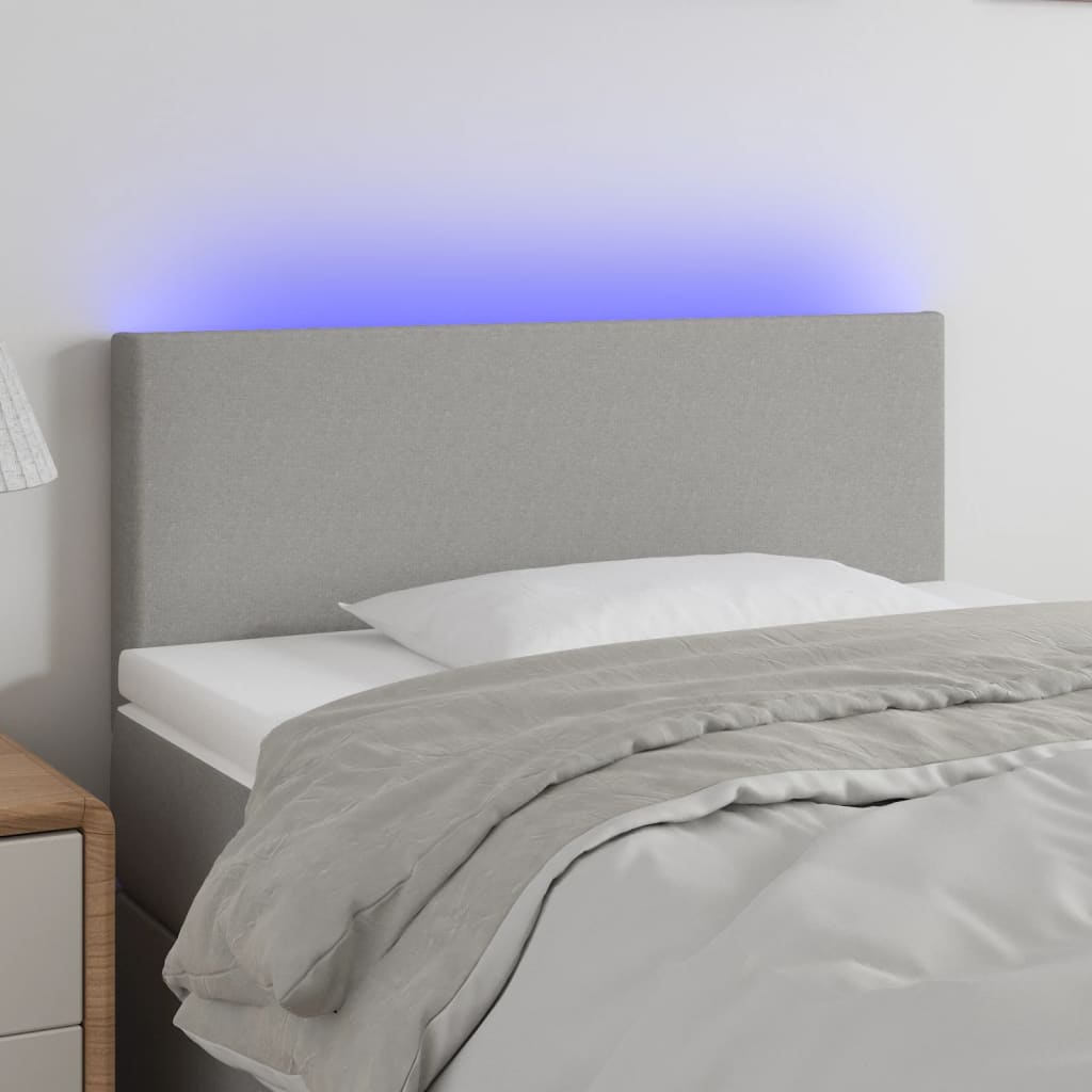 Hoofdbord LED 90x5x78/88 cm stof lichtgrijs is nu te koop bij PeponiXL, paradijselijk wonen!