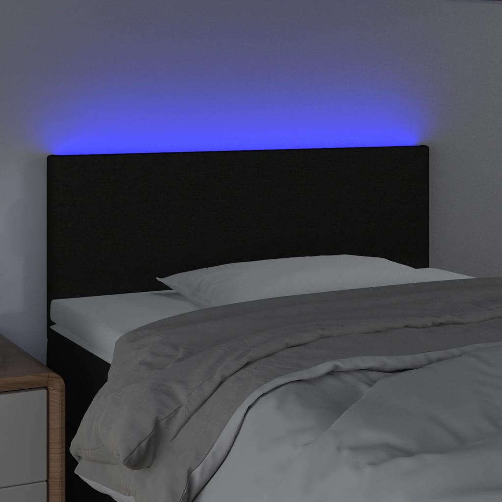 Hoofdbord LED 90x5x78/88 cm stof zwart is nu te koop bij PeponiXL, paradijselijk wonen!
