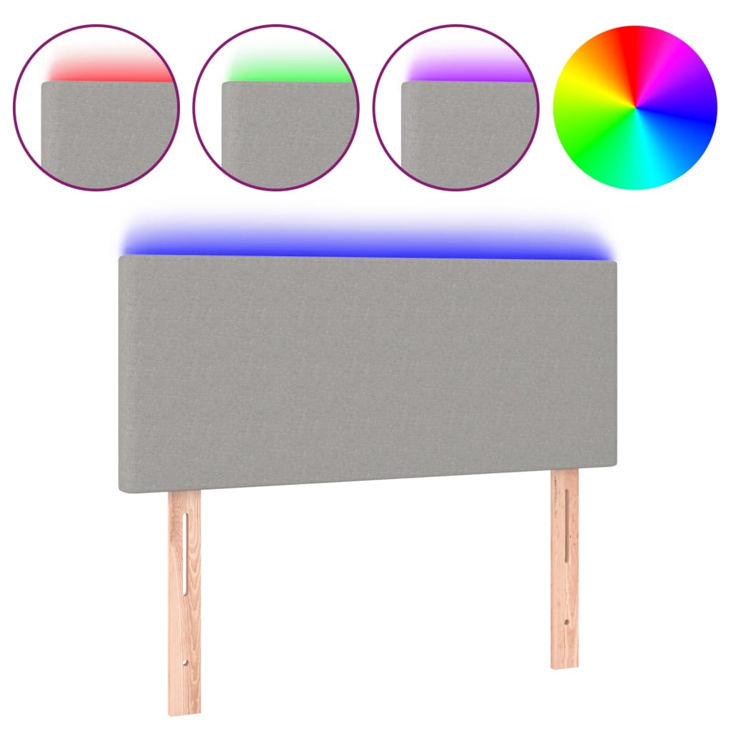 Hoofdbord LED 100x5x78/88 cm stof lichtgrijs is nu te koop bij PeponiXL, paradijselijk wonen!