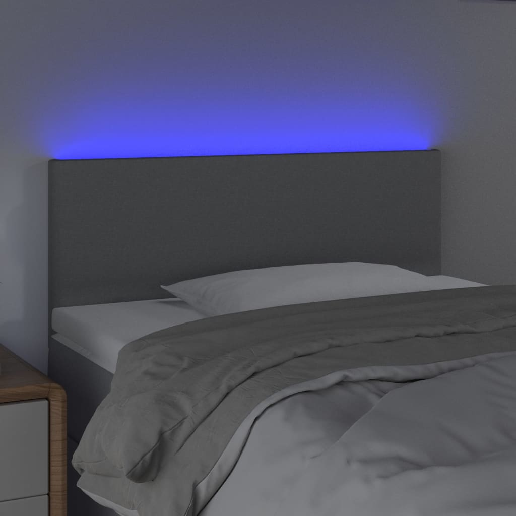 Hoofdbord LED 100x5x78/88 cm stof lichtgrijs is nu te koop bij PeponiXL, paradijselijk wonen!
