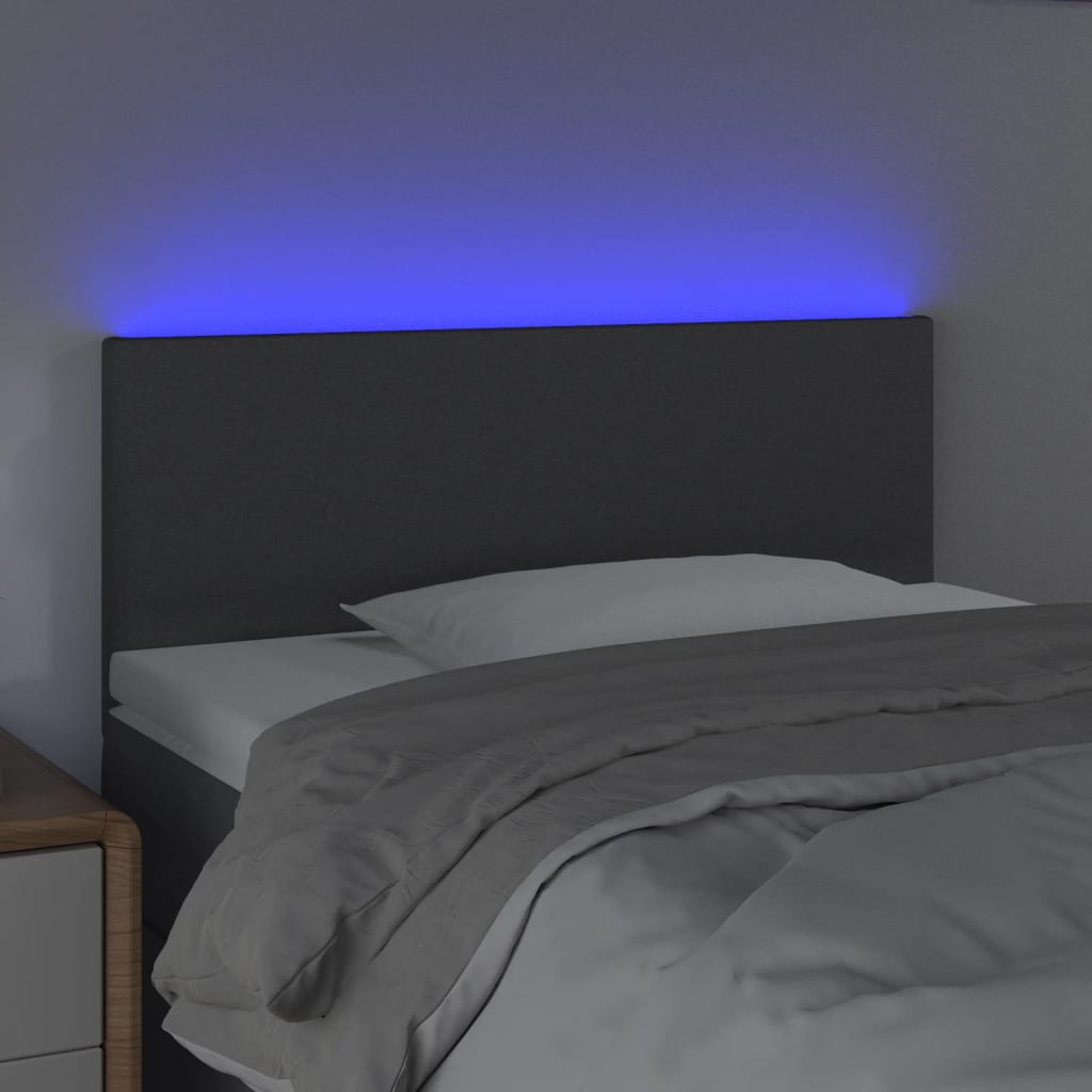 Hoofdbord LED 100x5x78/88 cm stof donkergrijs is nu te koop bij PeponiXL, paradijselijk wonen!