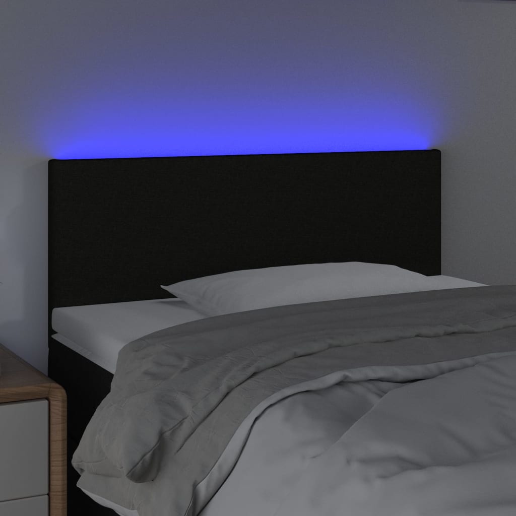Hoofdbord LED 100x5x78/88 cm stof zwart is nu te koop bij PeponiXL, paradijselijk wonen!