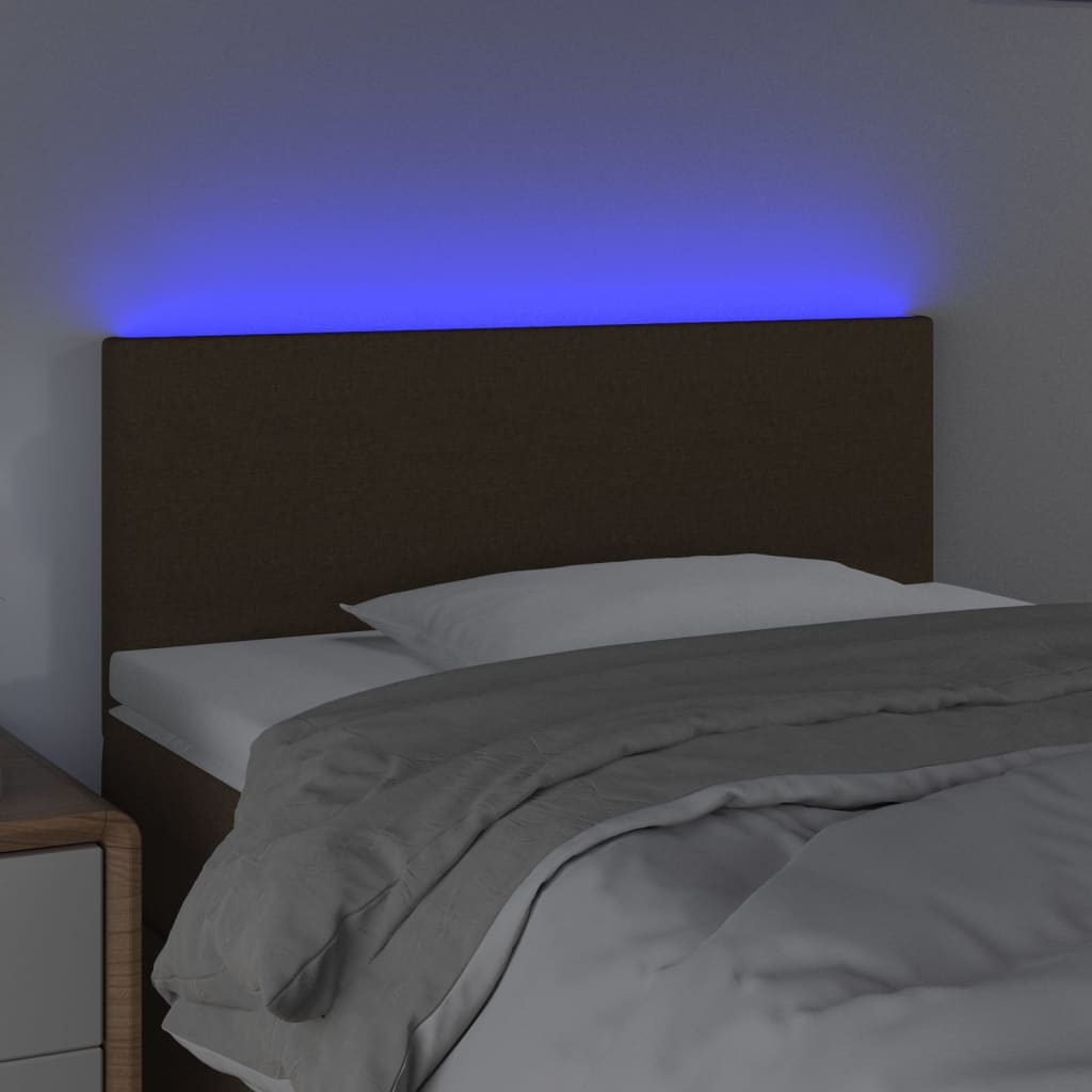 Hoofdbord LED 100x5x78/88 cm stof donkerbruin is nu te koop bij PeponiXL, paradijselijk wonen!