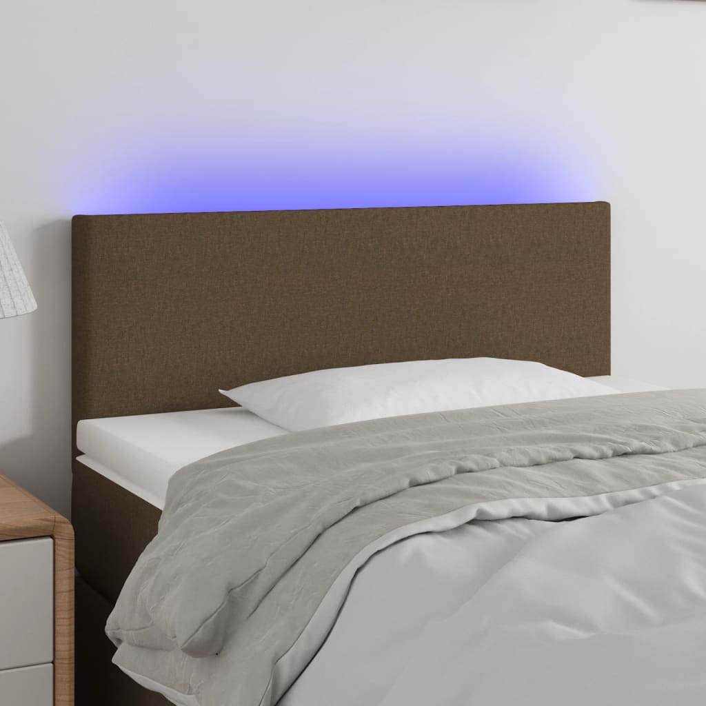 Hoofdbord LED 100x5x78/88 cm stof donkerbruin is nu te koop bij PeponiXL, paradijselijk wonen!