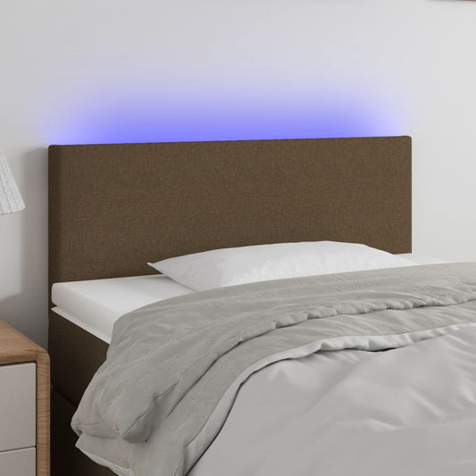 Hoofdbord LED 100x5x78/88 cm stof donkerbruin is nu te koop bij PeponiXL, paradijselijk wonen!