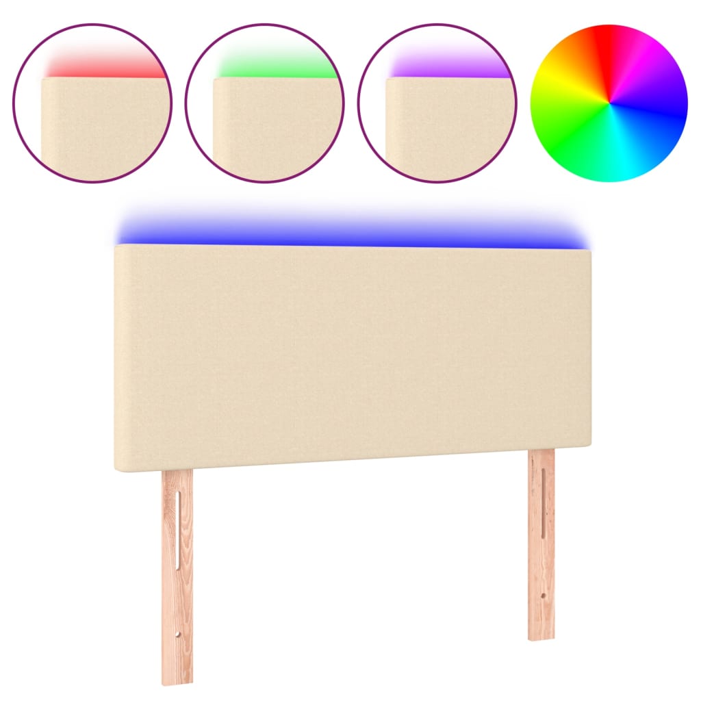 Hoofdbord LED 100x5x78/88 cm stof crèmekleurig is nu te koop bij PeponiXL, paradijselijk wonen!