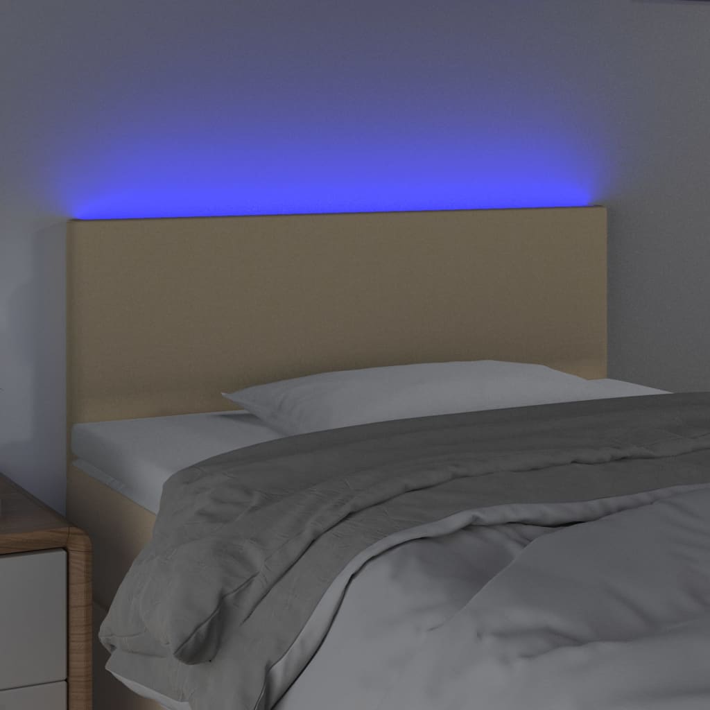 Hoofdbord LED 100x5x78/88 cm stof crèmekleurig is nu te koop bij PeponiXL, paradijselijk wonen!