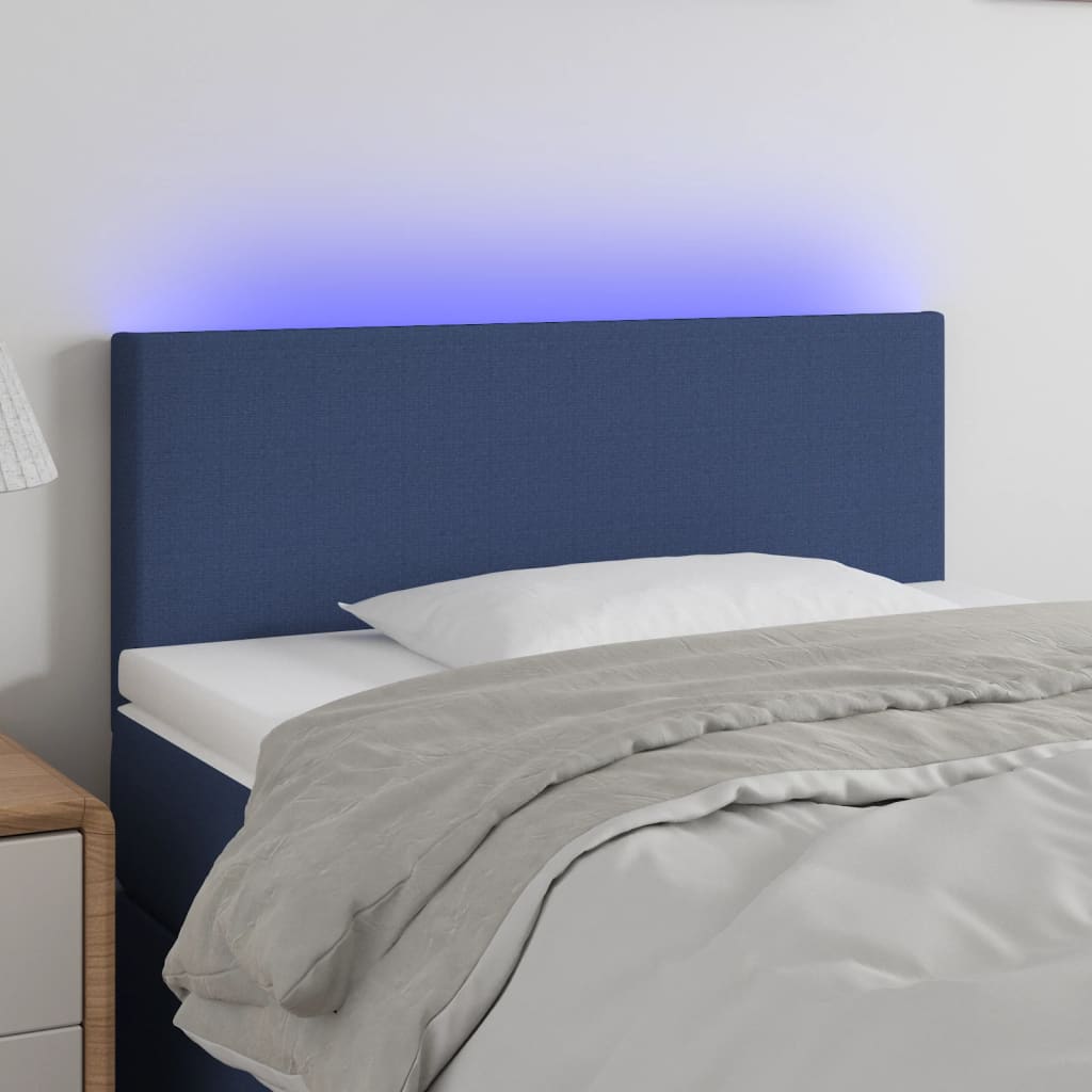 Hoofdbord LED 100x5x78/88 cm stof blauw is nu te koop bij PeponiXL, paradijselijk wonen!
