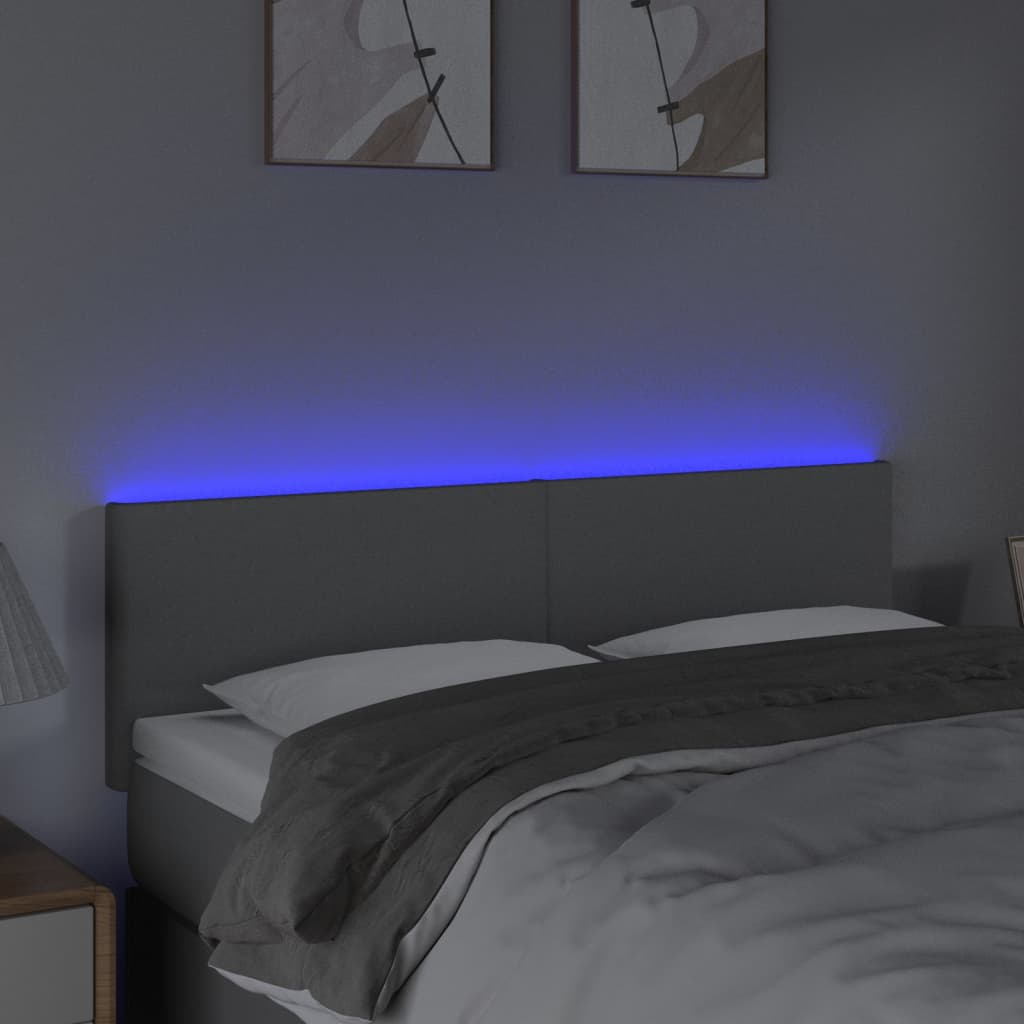 Hoofdbord LED 144x5x78/88 cm stof lichtgrijs is nu te koop bij PeponiXL, paradijselijk wonen!