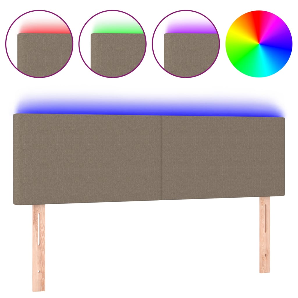 Hoofdbord LED 144x5x78/88 cm stof taupe is nu te koop bij PeponiXL, paradijselijk wonen!