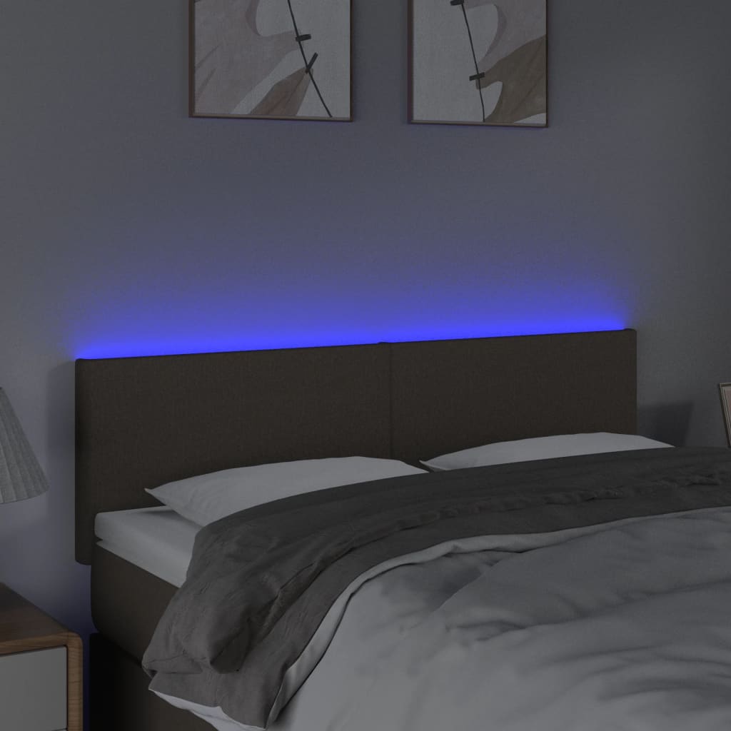 Hoofdbord LED 144x5x78/88 cm stof taupe is nu te koop bij PeponiXL, paradijselijk wonen!