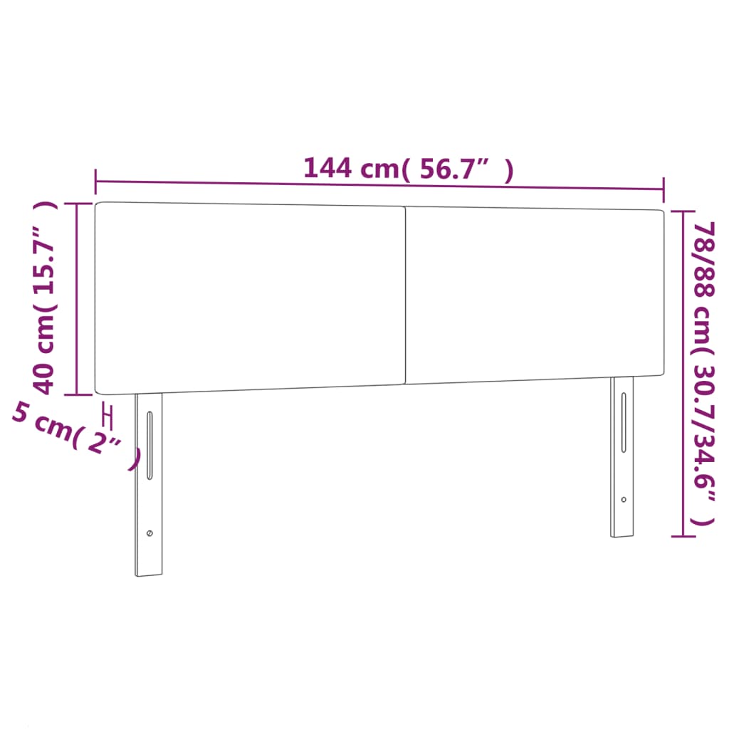 Hoofdbord LED 144x5x78/88 cm stof crèmekleurig is nu te koop bij PeponiXL, paradijselijk wonen!