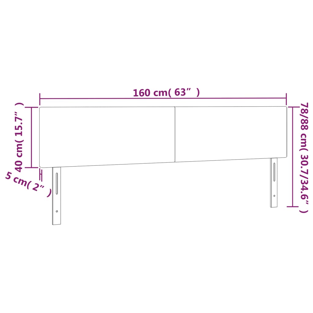 Hoofdbord LED 160x5x78/88 cm stof donkergrijs is nu te koop bij PeponiXL, paradijselijk wonen!