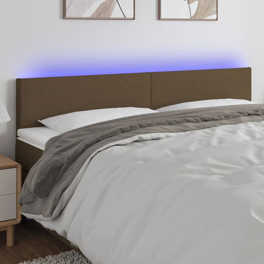 Hoofdbord LED 160x5x78/88 cm stof donkerbruin is nu te koop bij PeponiXL, paradijselijk wonen!