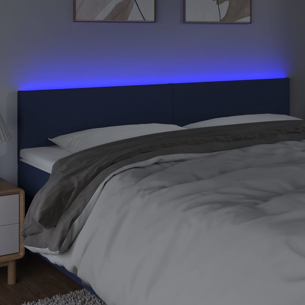 Hoofdbord LED 160x5x78/88 cm stof blauw is nu te koop bij PeponiXL, paradijselijk wonen!
