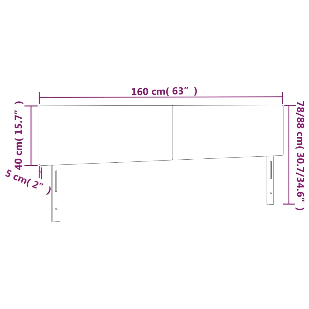 Hoofdbord LED 160x5x78/88 cm stof blauw is nu te koop bij PeponiXL, paradijselijk wonen!