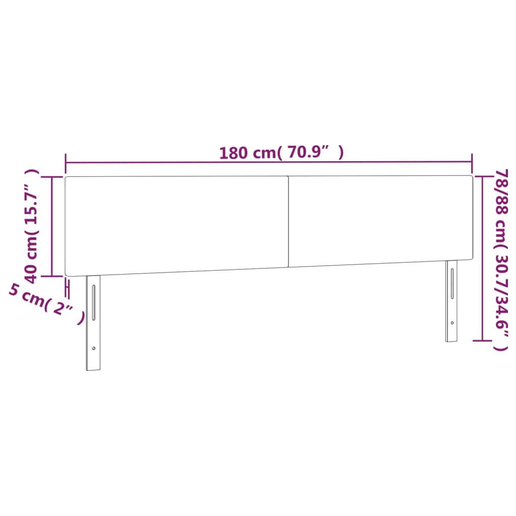 Hoofdbord LED 180x5x78/88 cm stof donkerbruin is nu te koop bij PeponiXL, paradijselijk wonen!