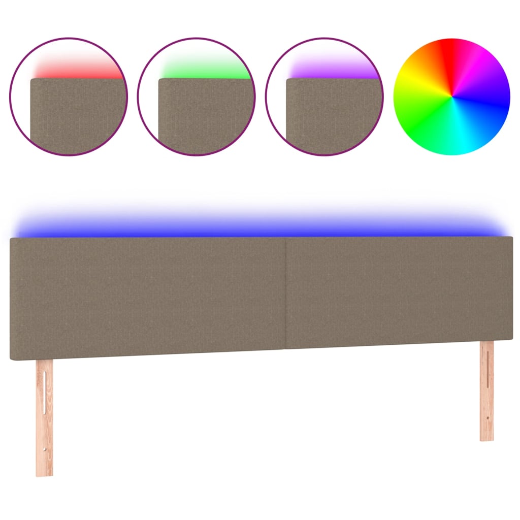 Hoofdbord LED 200x5x78/88 cm stof taupe is nu te koop bij PeponiXL, paradijselijk wonen!