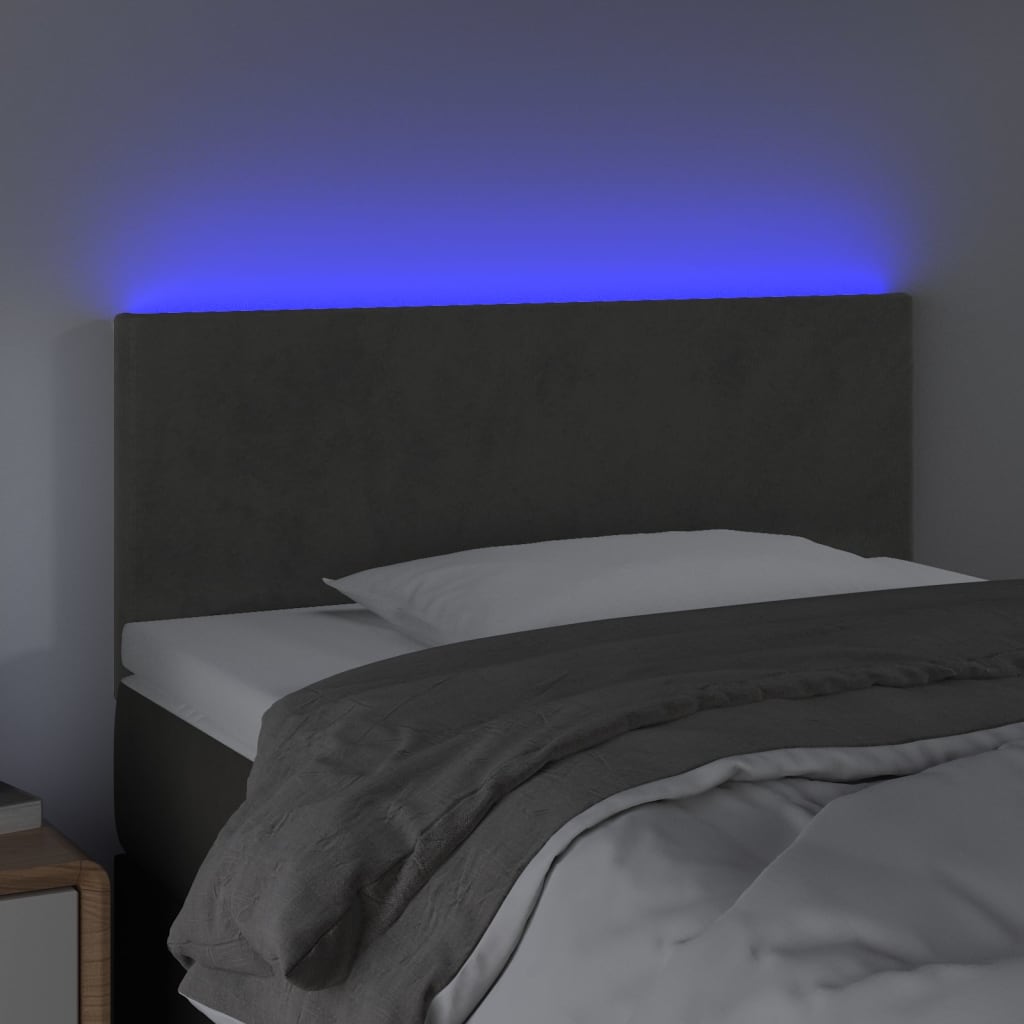 Hoofdbord LED 80x5x78/88 cm fluweel donkergrijs is nu te koop bij PeponiXL, paradijselijk wonen!