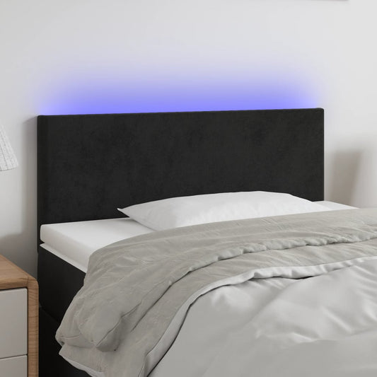 Hoofdbord LED 80x5x78/88 cm fluweel zwart is nu te koop bij PeponiXL, paradijselijk wonen!