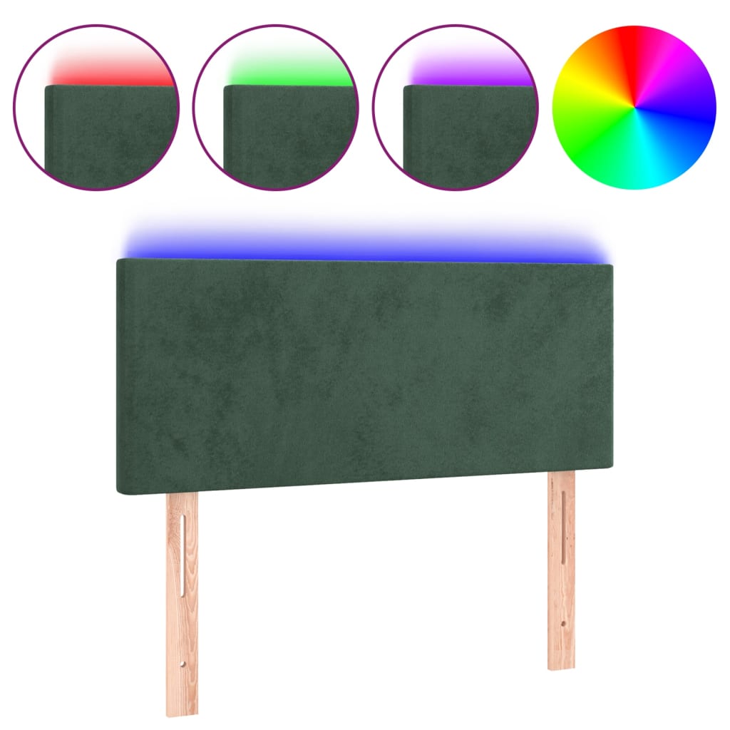 Hoofdbord LED 80x5x78/88 cm fluweel donkergroen is nu te koop bij PeponiXL, paradijselijk wonen!