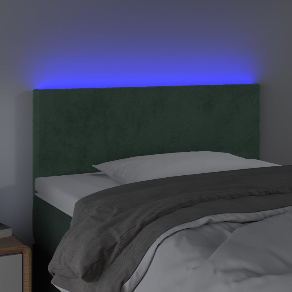 Hoofdbord LED 80x5x78/88 cm fluweel donkergroen is nu te koop bij PeponiXL, paradijselijk wonen!