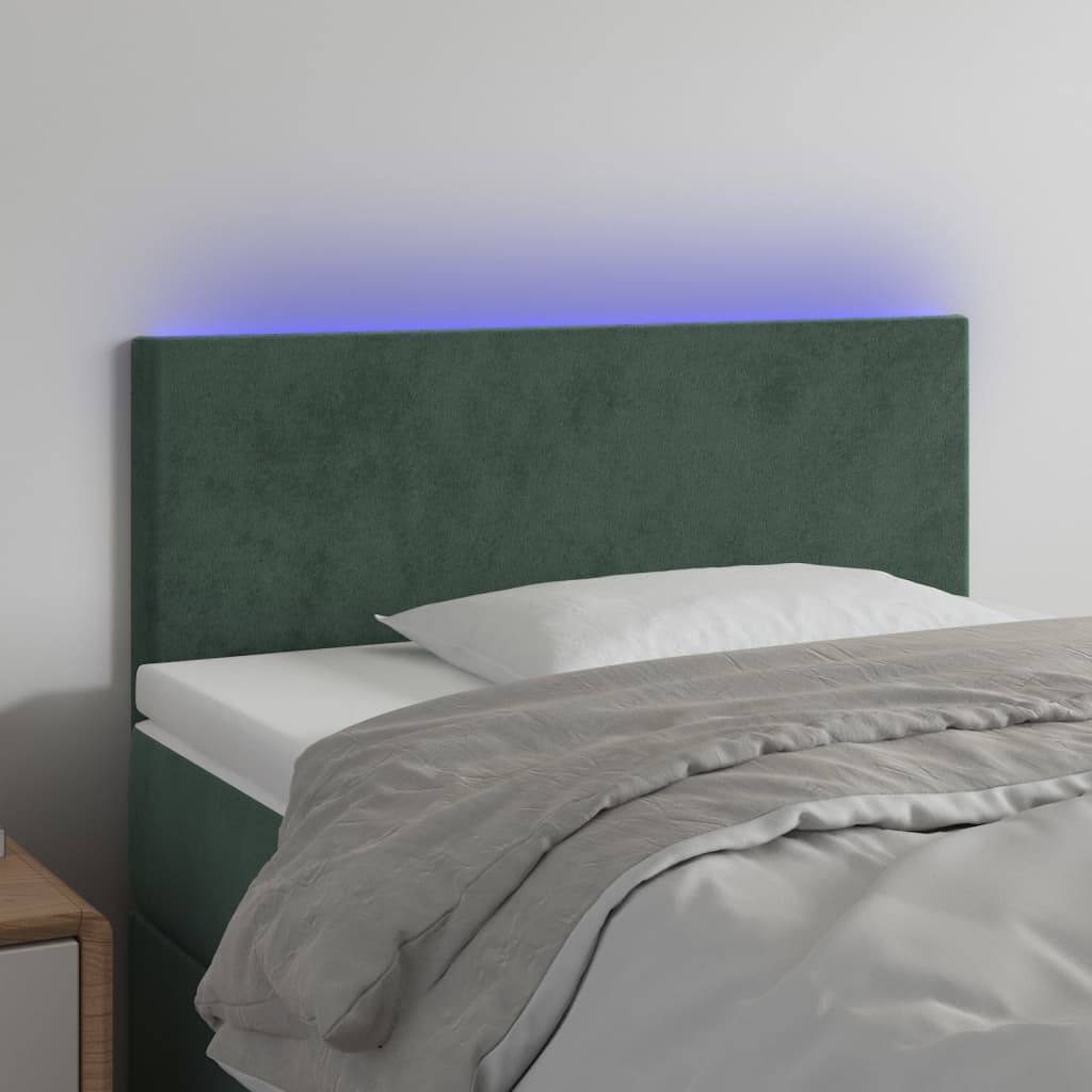 Hoofdbord LED 80x5x78/88 cm fluweel donkergroen is nu te koop bij PeponiXL, paradijselijk wonen!
