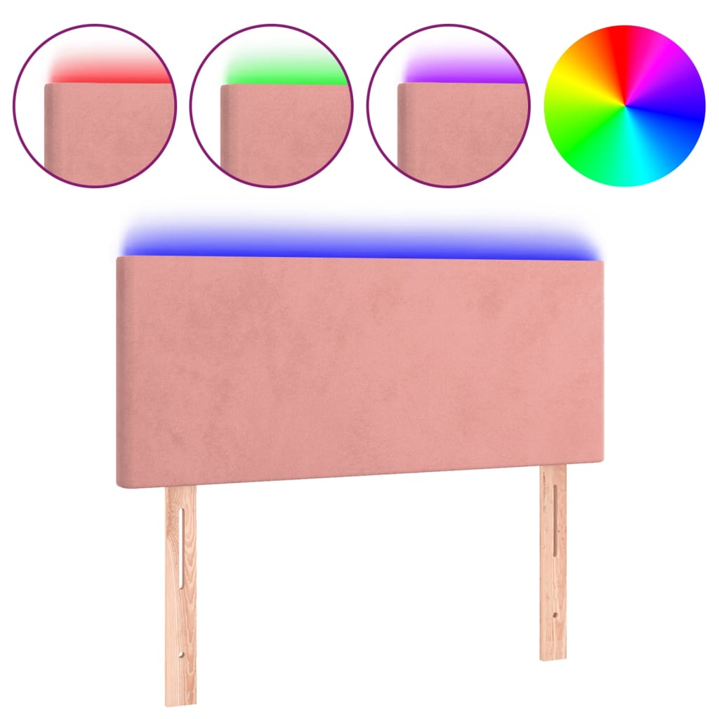 Hoofdbord LED 80x5x78/88 cm fluweel roze is nu te koop bij PeponiXL, paradijselijk wonen!