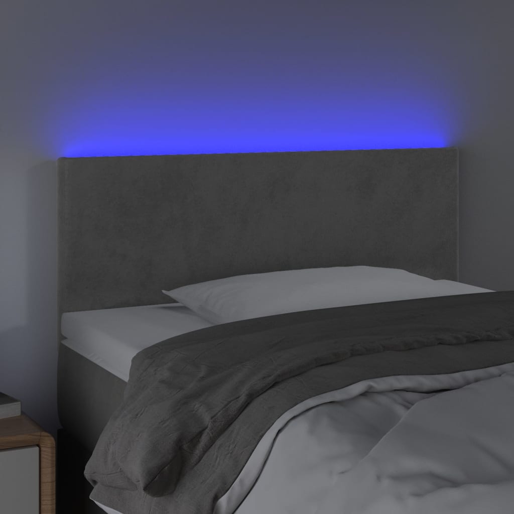Hoofdbord LED 90x5x78/88 cm fluweel lichtgrijs is nu te koop bij PeponiXL, paradijselijk wonen!