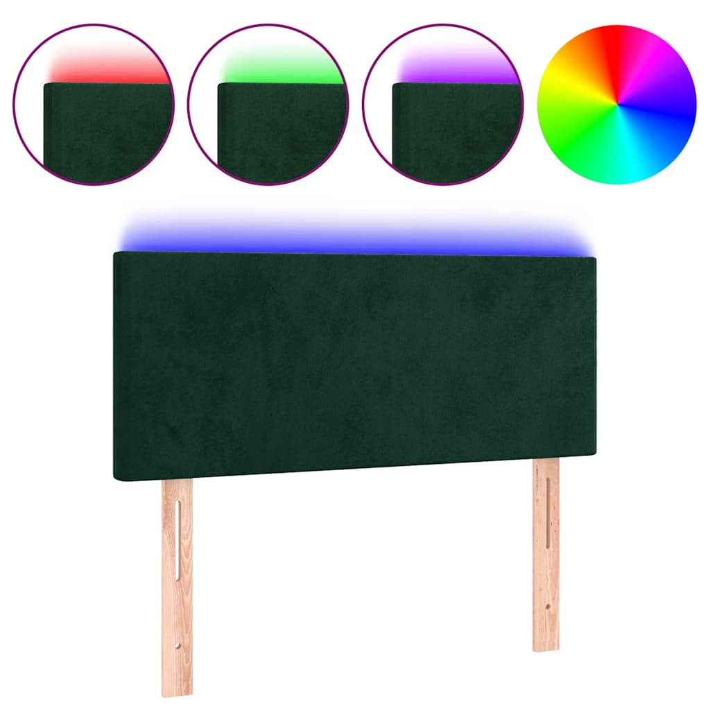 Hoofdbord LED 90x5x78/88 cm fluweel donkergroen is nu te koop bij PeponiXL, paradijselijk wonen!