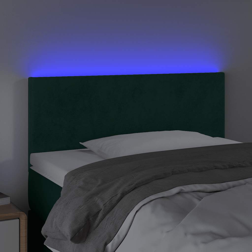 Hoofdbord LED 90x5x78/88 cm fluweel donkergroen is nu te koop bij PeponiXL, paradijselijk wonen!