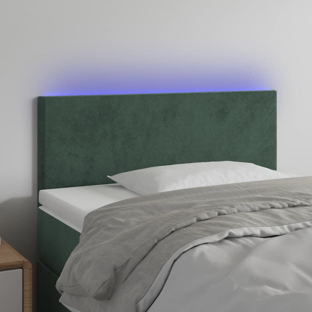 Hoofdbord LED 90x5x78/88 cm fluweel donkergroen is nu te koop bij PeponiXL, paradijselijk wonen!