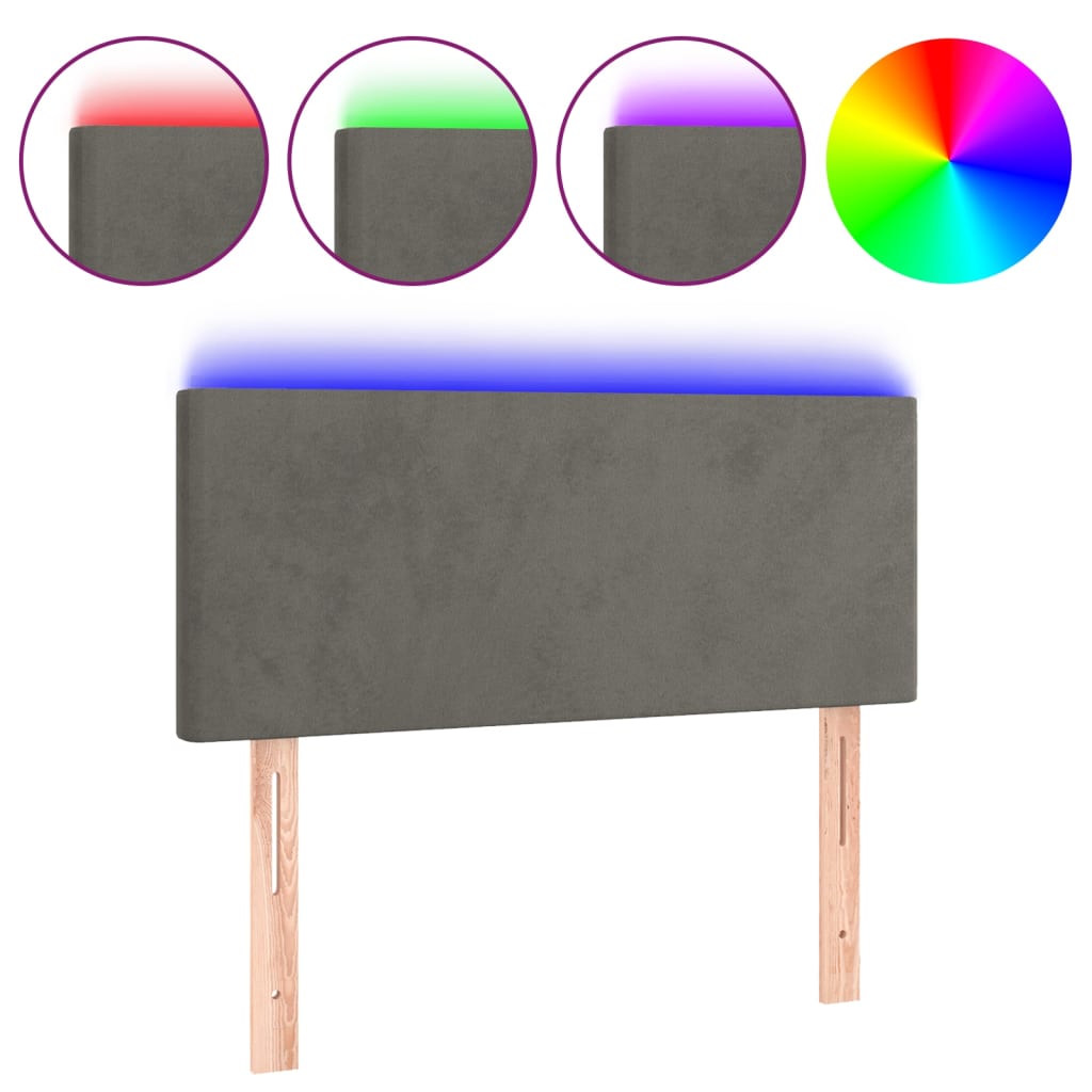 Hoofdbord LED 100x5x78/88 cm fluweel donkergrijs is nu te koop bij PeponiXL, paradijselijk wonen!