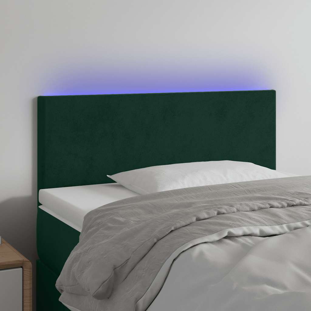 Hoofdbord LED 100x5x78/88 cm fluweel donkergroen is nu te koop bij PeponiXL, paradijselijk wonen!