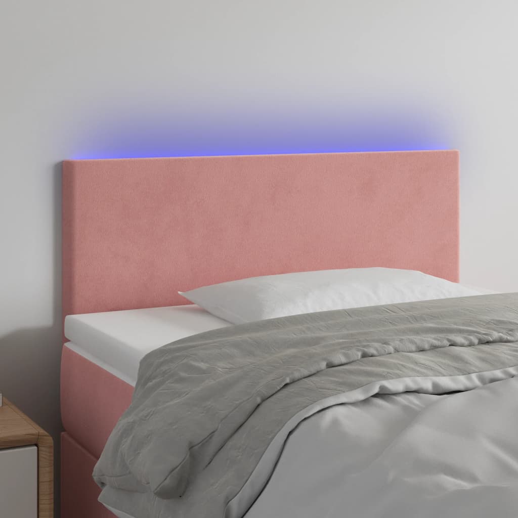 Hoofdbord LED 100x5x78/88 cm fluweel roze is nu te koop bij PeponiXL, paradijselijk wonen!