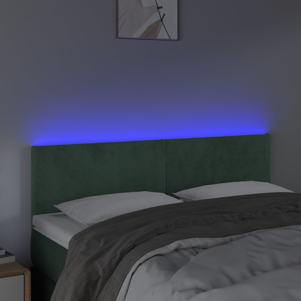 Hoofdbord LED 144x5x78/88 cm fluweel donkergroen is nu te koop bij PeponiXL, paradijselijk wonen!