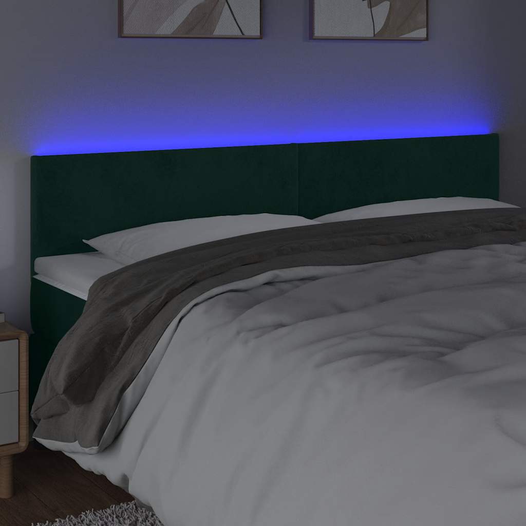 Hoofdbord LED 160x5x78/88 cm fluweel donkergroen is nu te koop bij PeponiXL, paradijselijk wonen!