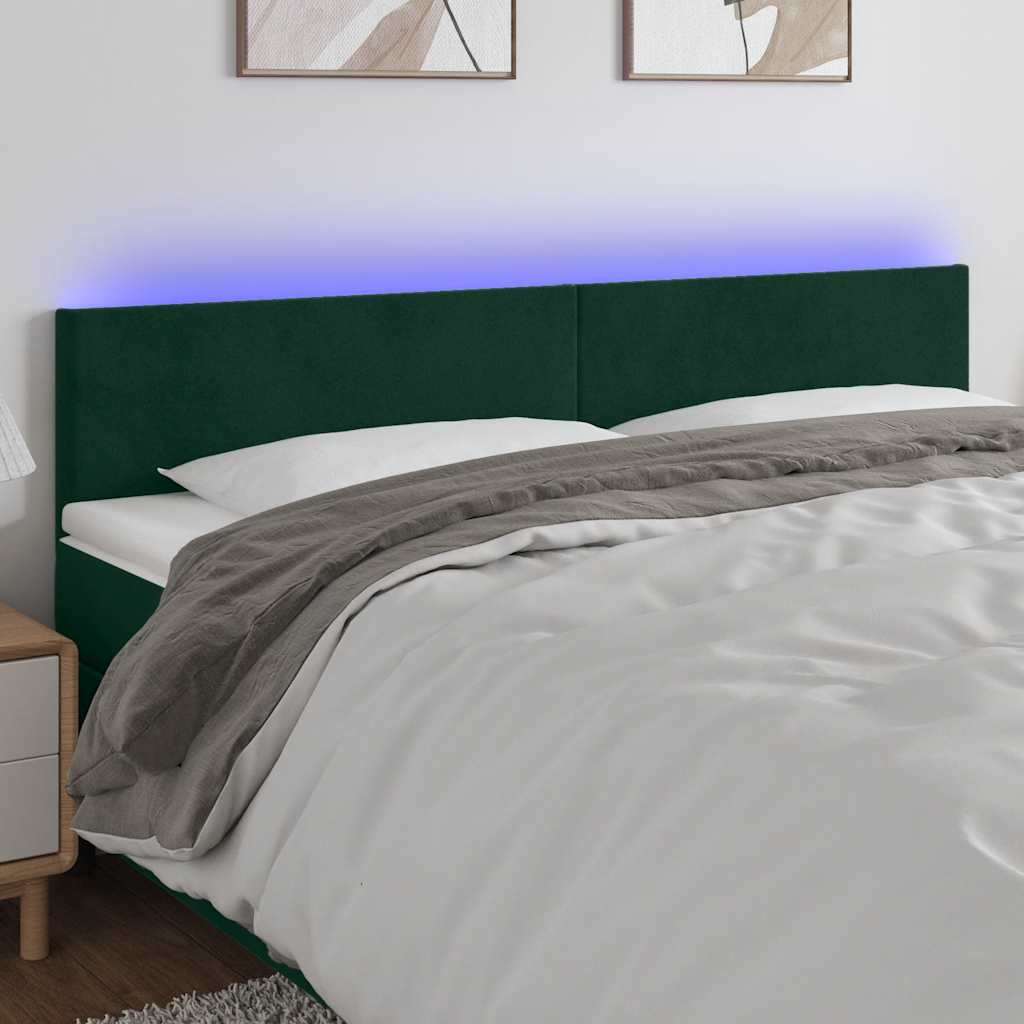 Hoofdbord LED 160x5x78/88 cm fluweel donkergroen is nu te koop bij PeponiXL, paradijselijk wonen!