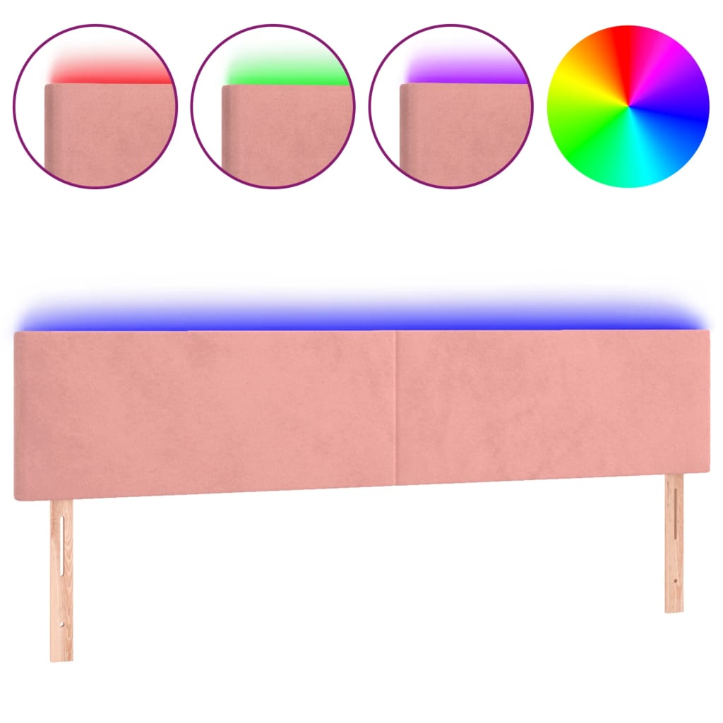 Hoofdbord LED 160x5x78/88 cm fluweel roze is nu te koop bij PeponiXL, paradijselijk wonen!