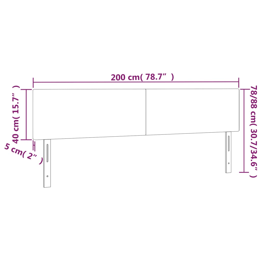 Hoofdbord LED 200x5x78/88 cm fluweel zwart is nu te koop bij PeponiXL, paradijselijk wonen!
