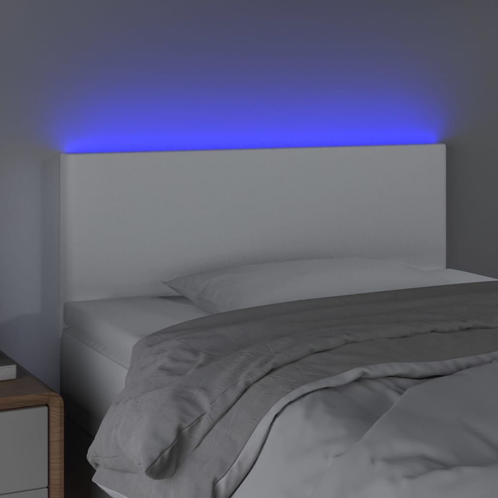 Hoofdbord LED 80x5x78/88 cm kunstleer wit is nu te koop bij PeponiXL, paradijselijk wonen!