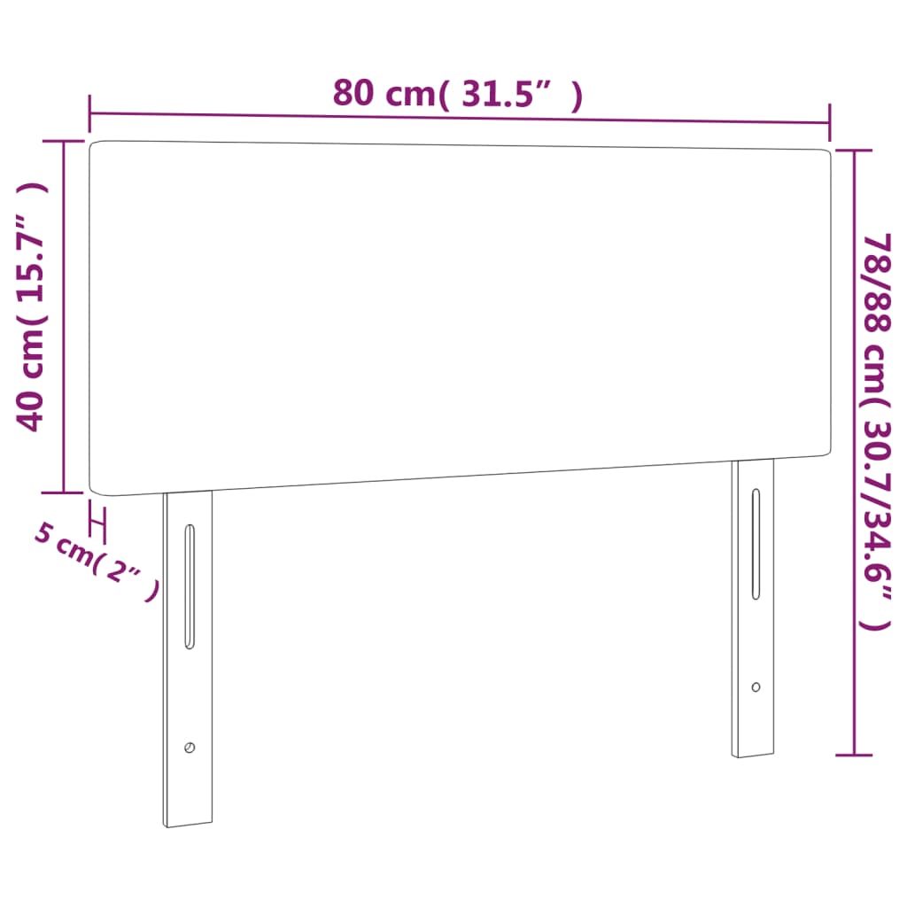 Hoofdbord LED 80x5x78/88 cm kunstleer grijs is nu te koop bij PeponiXL, paradijselijk wonen!