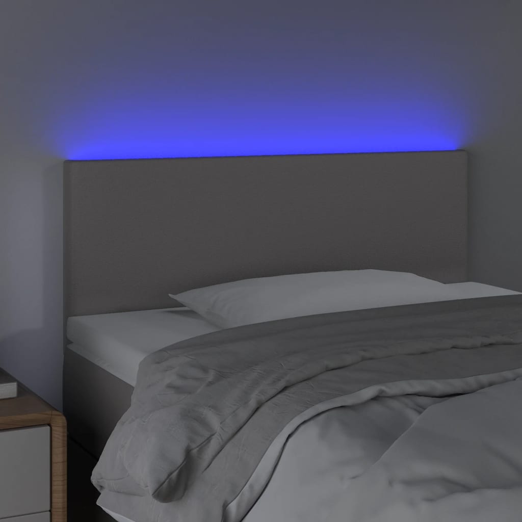 Hoofdbord LED 90x5x78/88 cm kunstleer grijs is nu te koop bij PeponiXL, paradijselijk wonen!