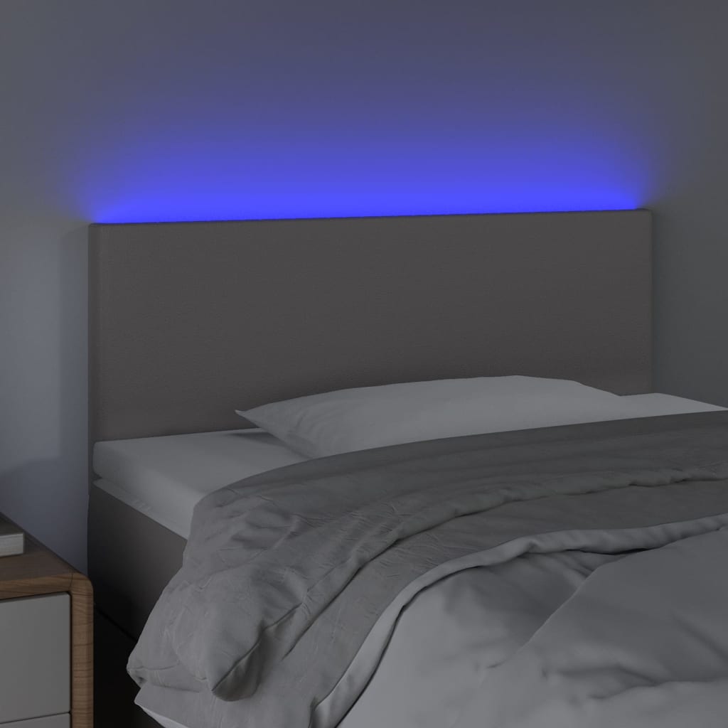 Hoofdbord LED 100x5x78/88 cm kunstleer grijs is nu te koop bij PeponiXL, paradijselijk wonen!