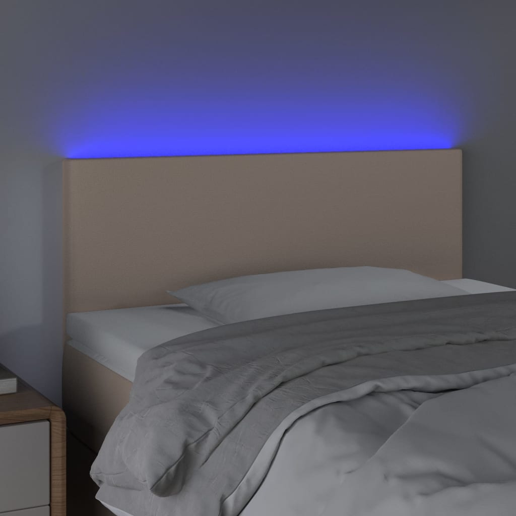 Hoofdbord LED 100x5x78/88 cm kunstleer cappuccinokleurig is nu te koop bij PeponiXL, paradijselijk wonen!