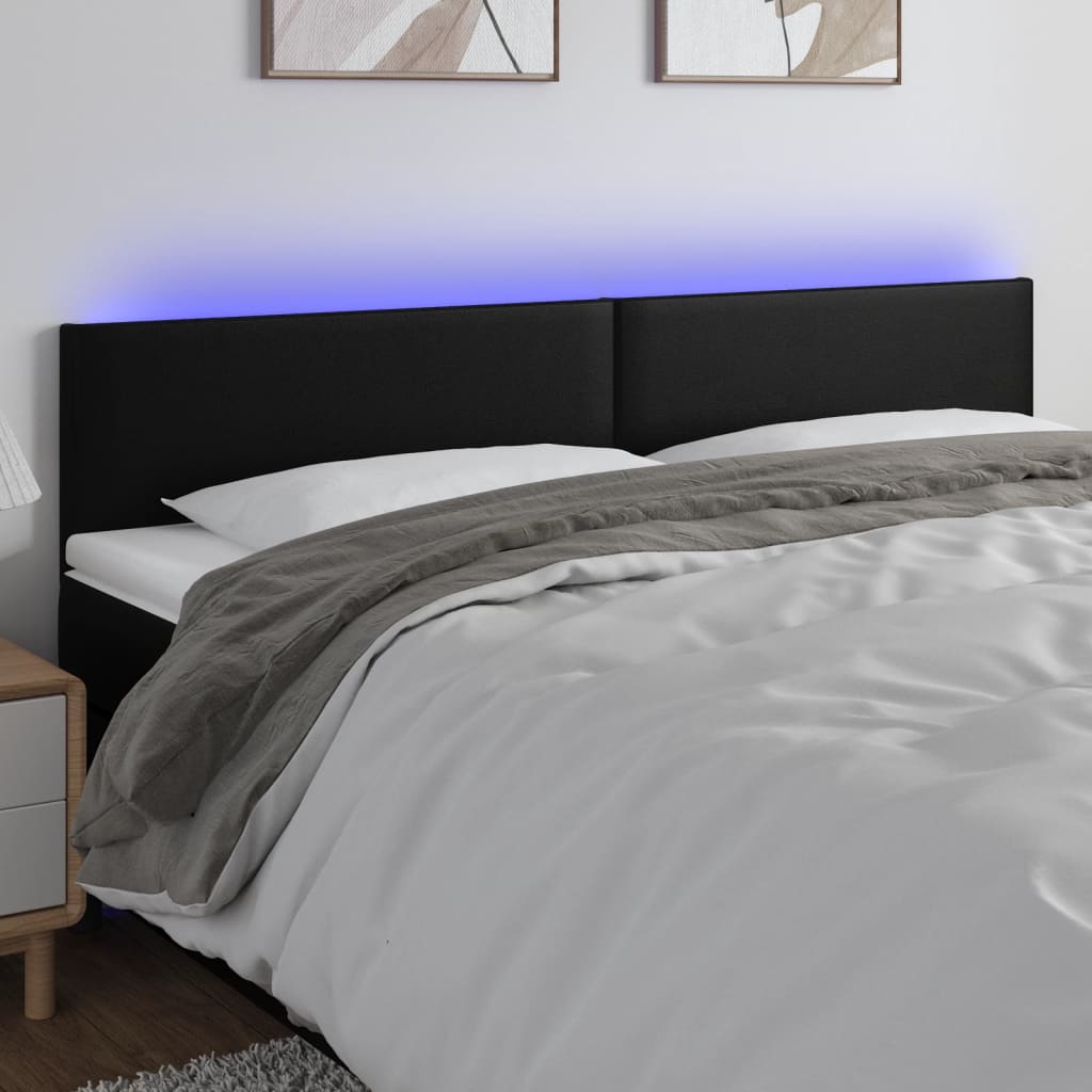 Hoofdbord LED 180x5x78/88 cm kunstleer zwart is nu te koop bij PeponiXL, paradijselijk wonen!